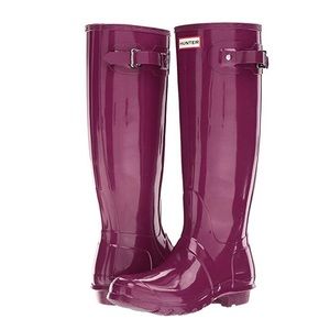 Tall Hunter Rain Boots, Glossy Violet